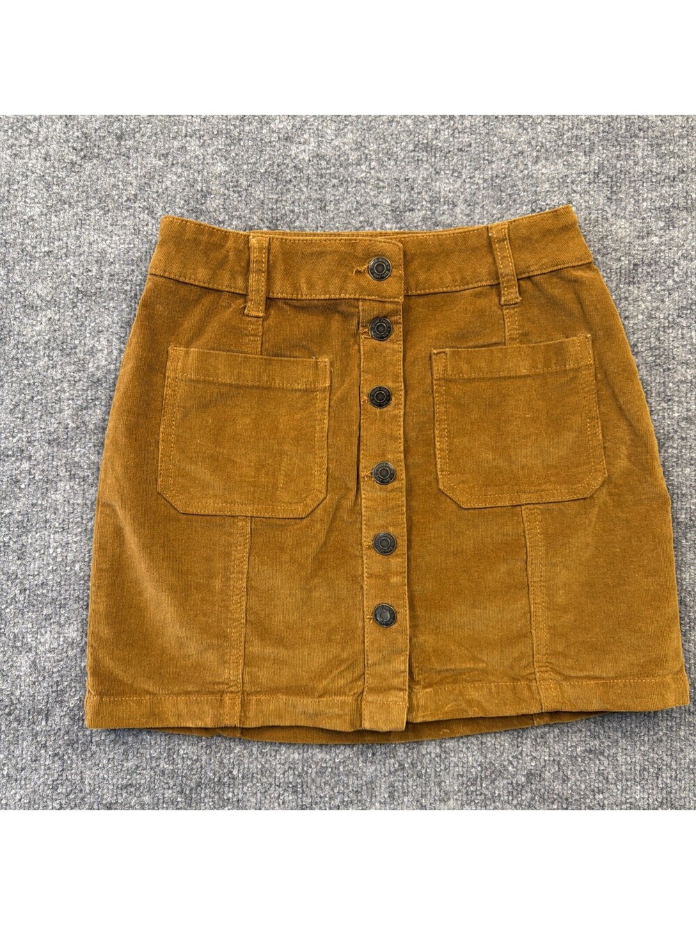 Miss Flx Stretch Brown Corduroy Mini Skirt size 1